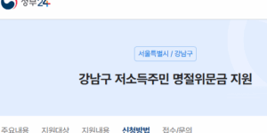 서울시 강남구 명절 지원금 지원 대상, 지원 금액