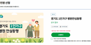 경기도 1인 안심 병원 동행 신청 방법