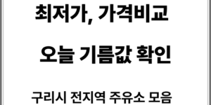 구리시 주유소 최저가, 가격확인