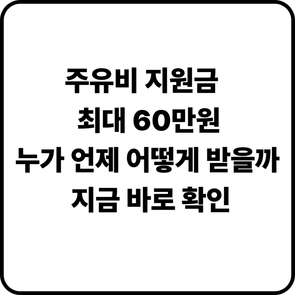 주유 비 지원금 대상, 지원 금액, 지원 시기 , 신청 방법