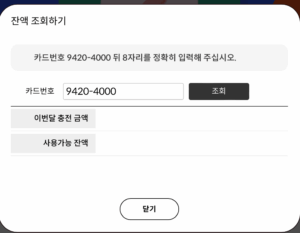 경기도 아동 급식 카드 잔액 조회