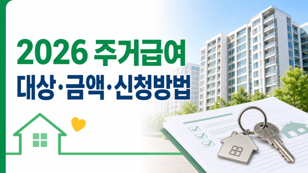 2026 주거급여 대상 금액 신청방법 안내