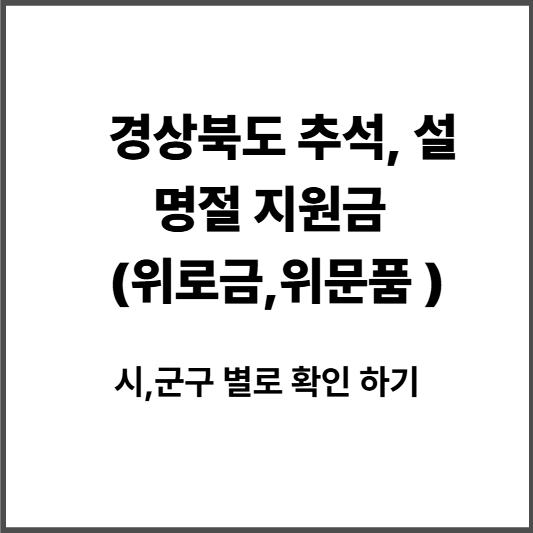경북명절지원금, 지원대상및 지원금액, 지원물품
